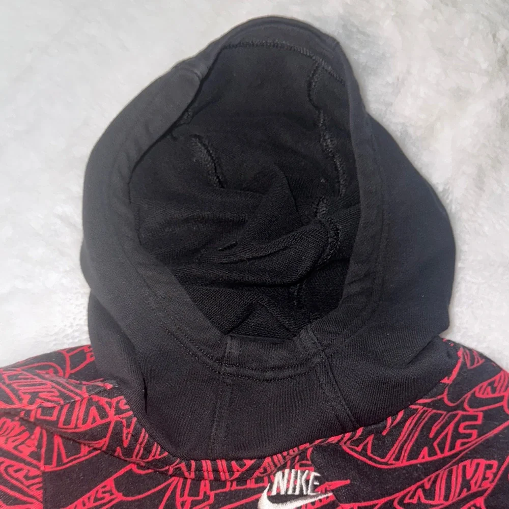 Nike S Kids Black and Red Logo Hoodie